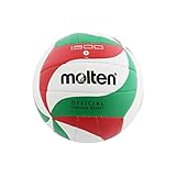 Molten V5M1500 Balón de Voleibol, Unisex, Blanco/Verde/Rojo, 5