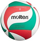 Molten VM4000 - Balón de Voleibol, Blanco, Rojo y verde, Talla 5