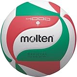 Molten VM4000 - Balón de Voleibol, Blanco, Rojo y verde, Talla 5